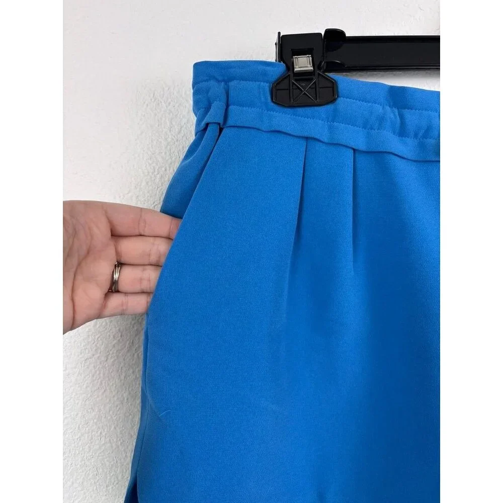 Rag and Bone women's medium royal blue Ivette‎ drawstring paper bag shorts